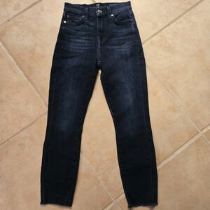 7 For All Mankind High Waist Skinny Dark Wash Women's Jeans Brand New